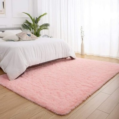 Soft Fluffy Area Rug Modern Shaggy Rugs for Bedroom Kids Room Nursery Floor Carpets, 2'x 3',Pink