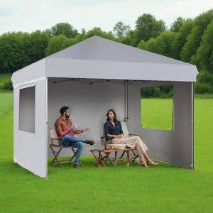 GustoWave 10x10 Pop Up Canopy with 4 Sidewalls for Deck, Garden - 1 of 3