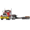 Peterbilt 367 Day Cab Cola Red and Talbert 55SA Tri-Axle Lowboy Trailer Black 1/50 Diecast Model by First Gear - 2 of 3