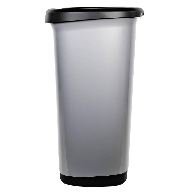 Hefty Select 12.7gal Lock Waste Step Trash Can Silver, 4 of 8
