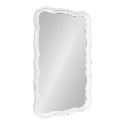 23.5" x 38" Hatherleig Scallop Wall Mirror White - Kate & Laurel All Things Decor