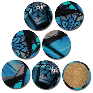 Courtside Market Studio Series Edges of Winter 4″ Round Ceramic Coasters – 6 Piece Set - 1 of 2