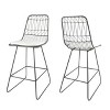 PAGED Counter and Bar Stools with Cushions,Woven Wire Metal Bar Stools,Accent Chairs with Footrest,Water Resistant Cushion - 2 of 4