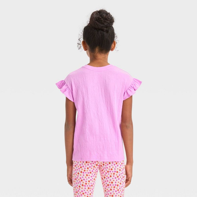 Girls&#39; Flutter Sleeve Textured Knit T-Shirt - Cat &#38; Jack&#8482;, 3 of 5