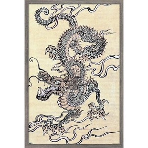 Trends International Japanese Dragon Framed Wall Poster Prints - 1 of 4