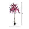 6FT Artificial Bougainvillea Tree – Realistic Flowering Fake Plant for Indoor Home Decor, Potted Faux Tree, 1pc/Set - 2 of 4