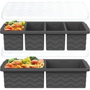Silicone Freezer Molds with Lid, Large Ice Cube Trays for Food Storage, Freeze Portions for Meal Prep - 1 of 4