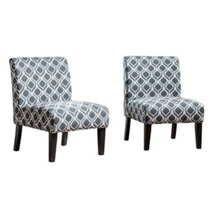 Kassi Accent Chair - Blue/Cream (Set of 2) - Christopher Knight Home