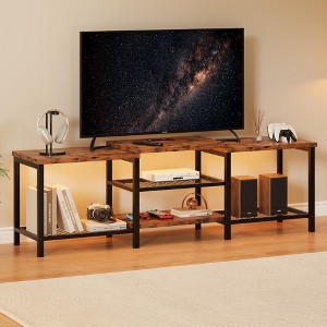 67" TV Stand with LED Lights for 55–75" TVs, Large Entertainment Center with Power Outlets & Storage - 1 of 4