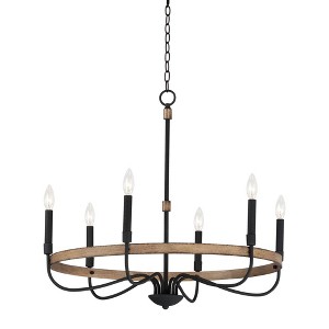 Maxim Lighting Franklin 6 - Light Chandelier in  Driftwood/Black - 1 of 4