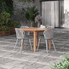 Amazonia 5pc Eucalyptus Round Luna Outdoor Patio Dining Set - image 2 of 4