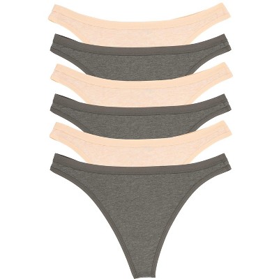 Felina Women's Organic Cotton Thong Underwear, 6-pack : Target