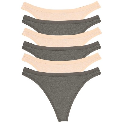 Felina Women's Organic Cotton Bikini Underwear For Women - (6-pack) (shades  Of Granite, Small) : Target