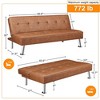Yaheetech Faux Leather Adjustable Convertible Sofa Bed Couch Futon for Living Room - 4 of 4