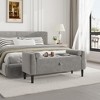 46.5" Bedroom Storage Bench, Velvet Upholstered Tufted End of Bed Bench - 3 of 4