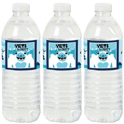 Big Dot of Happiness Yeti to Party - Abominable Snowman Party or Birthday Party Water Bottle Sticker Labels - Set of 20