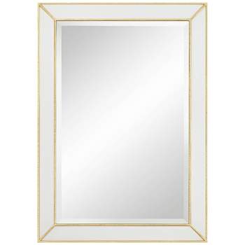 Uttermost Roseau Glossy Gold Leaf 24" x 34" Rectangular Wall Mirror