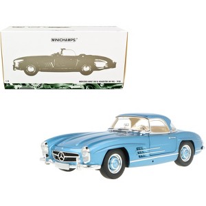 1958 Mercedes-Benz 300 SL Roadster (W198) Blue Metallic 1/18 Diecast Model Car by Minichamps - 1 of 3