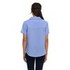 Super Triple Goose Women’s Short Sleeve Linen Shirt – Lightweight Button-Up Collared Blouse with Front Pockets - 2 of 4