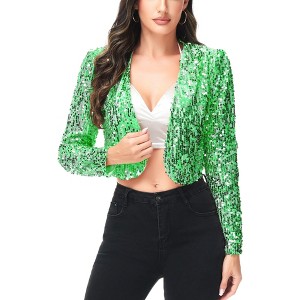 Anna-Kaci Women's Sequin Bedazzled Long Sleeve Bolero - 1 of 4