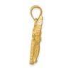 Black Bow Jewelry 14k Yellow Gold Satin and Diamond Cut Elephant Pendant - 2 of 4
