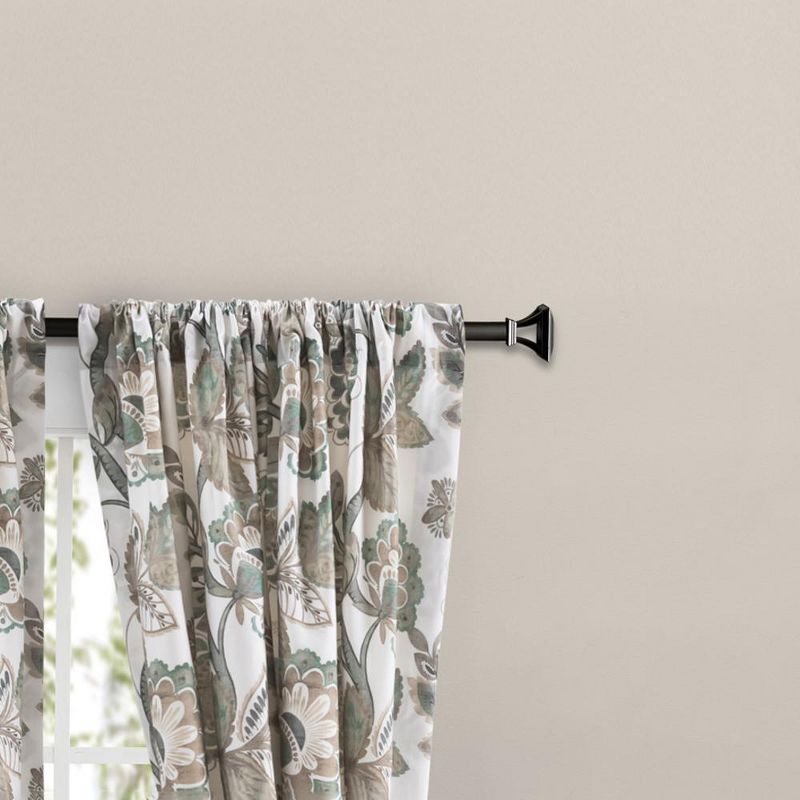 Ellis Curtain Wynette Lined 3" Rod Pocket Curtain Panel Pair with Tiebacks Grey, 3 of 5