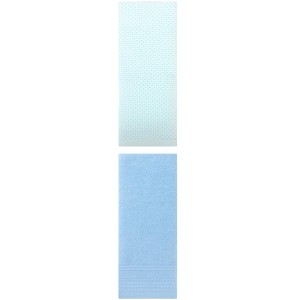 REGALWOVEN Solid Stripe Pattern Bathroom Face Hand Towels 14" x 30"/13" x 30" 2 Pcs - 1 of 4