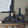 Set of 2 Ceramic Donut Shaped Vase Black: Modern Amphora Style - CosmoLiving by Cosmopolitan - image 2 of 4