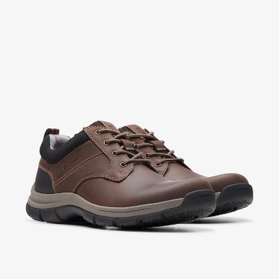 Clarks Mens Walpath Low Brown Leather Shoes 12 Wide — фото 4
