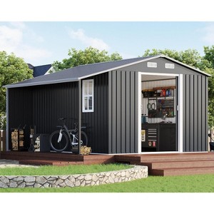AMERLIFE Outdoor Storage Shed with Sliding Doors Two 4-Pane Windows - 1 of 4