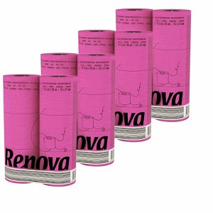 Evideco French Home Goods 3-Ply 140-Sheet Pink Toilet Paper Playful Decorative Bulk Sandalwood-Scented Rolls - 1 of 4