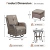 Buenhomino Outdoor Swivel Rocker Patio Chairs of 2 with Thick Cushions and Side Table, Swivel Outdoor Chairs 5PCS High Back Wicker Patio Furniture Set - 3 of 4