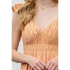 August Sky Women's Ruched Layered Ruffle Sleeve Midi Dress - 4 of 4