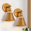 LNC Nero 6-in W 2-Lights Modern/Contemporary  Wall Lights,2 Pack, Gold/Gray - 2 of 4