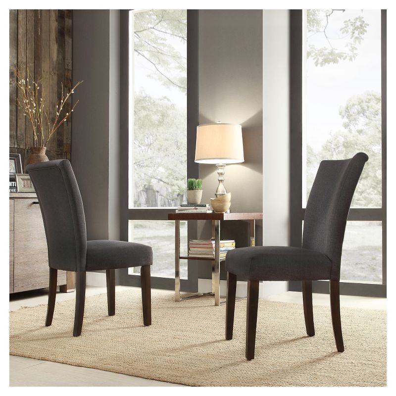 Set of 2 Quinby Parson Dining Chair Wood Charcoal - Inspire Q, 3 of 10