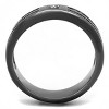 Slickblue Men’s IP Black Stainless Steel Ring, Clear CZ Stone, Sleek Polished Band Style, Sizes 8–13 - 3 of 4