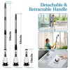 JANSNO Electric Rotating Cleaning Brush with 9 Replaceable Heads, Adjustable Extended Handle, Floor & Multi-Surface - 3 of 4