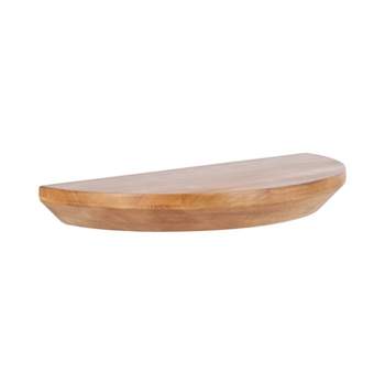 Kate and Laurel Colter Half Circle Wood Floating Side Table, 18x3x9, Natural