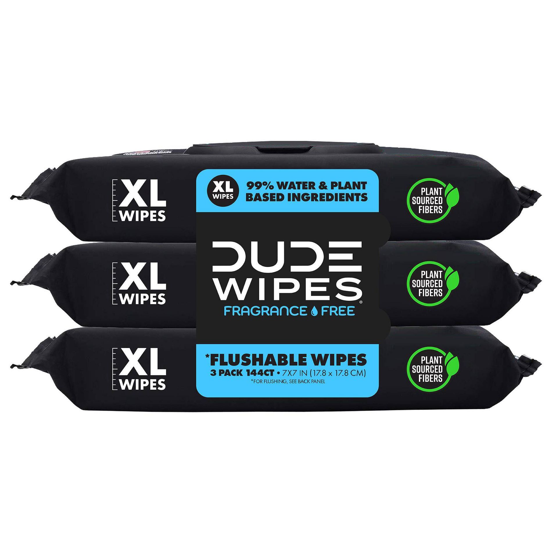 Dude Wipes Fragrance Free Flushable Wipes - 3pk/48ct: Whole Body, Contains Aloe, Contains Vitamin E, Hypoallergenic