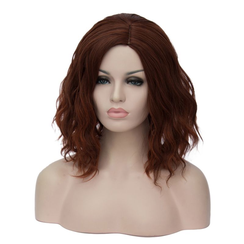 Unique Bargains Curly Wig Human Hair Wigs for Women 16" with Wig Cap, 1 of 7