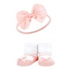 Hudson Baby Infant Girls Headband and Socks Giftset, Red Navy Bows, One Size - 3 of 4