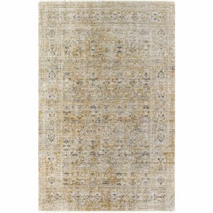 Hauteloom Margaret Damask Mustard Washable Area Rug - 1 of 4