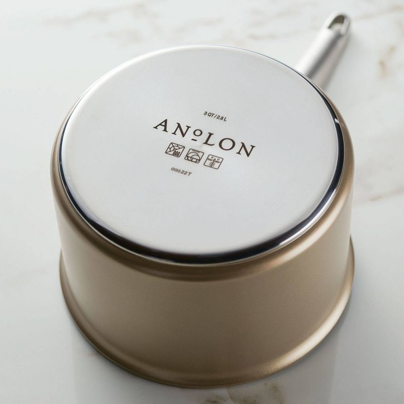Anolon Ascend 3qt Hard Anodized Nonstick Saucepan with Lid Bronze, 3 of 15