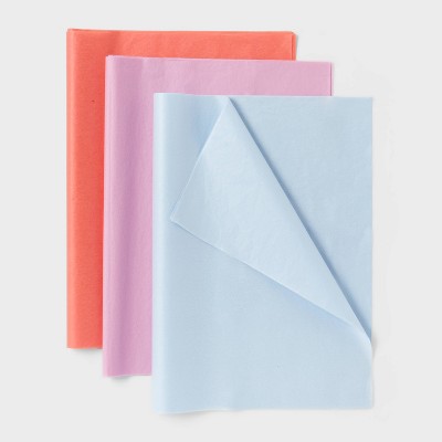 20ct Banded Tissue Coral Lavender Light Blue - Spritz™