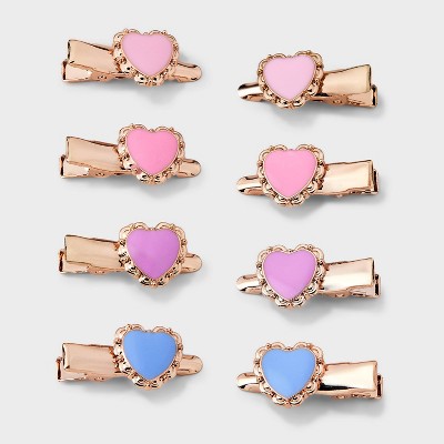 Girls' 8pk Metal Heart Claw Clip Set - art class™: Fashion Hair Styling, Solid Pattern, All Hair Types, Ages 3+
