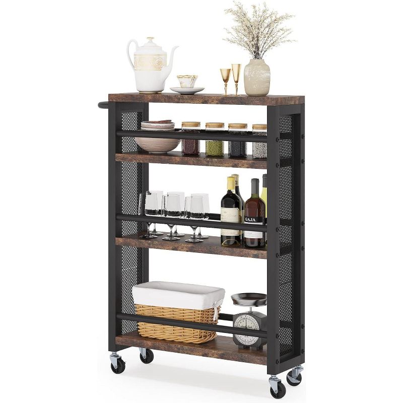 Tribesigns 4-Tier Slim Rolling Cart, 1 of 7