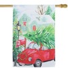 Northlight Red Car and Christmas Tree Outdoor House Flag 20" x 48" - 3 of 4
