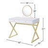 PAGED Vanity Desk Rustic Makeup Table with Mirror, 4 Storage Drawers for Living Room, Bedroom - 3 of 4