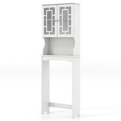 Tangkula White Bathroom Over The Toilet Space Saver Storage Cabinet Organizer Shelf