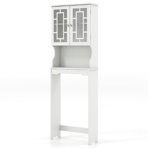Tangkula White Bathroom Over The Toilet Space Saver Storage Cabinet Organizer Shelf - 1 of 4